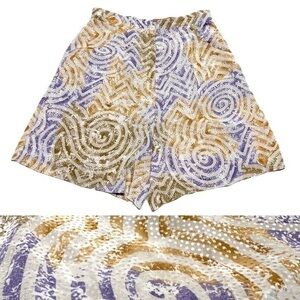 Vintage Satin Hanasport Shorts Womens Size Med* Lightweight Retro 80s Festival